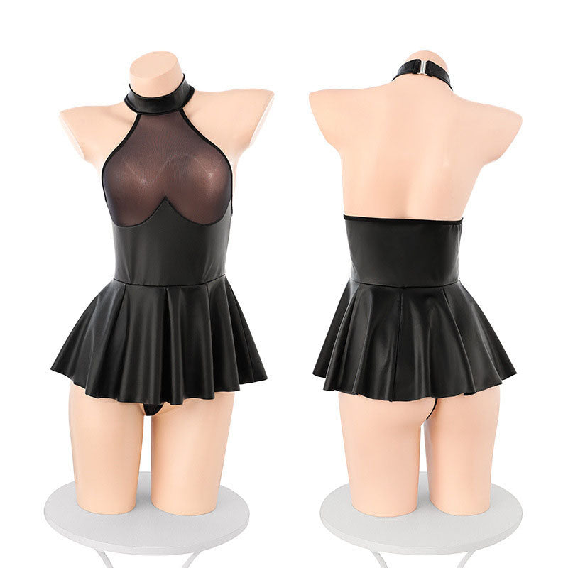 Shiny translucent halter dress