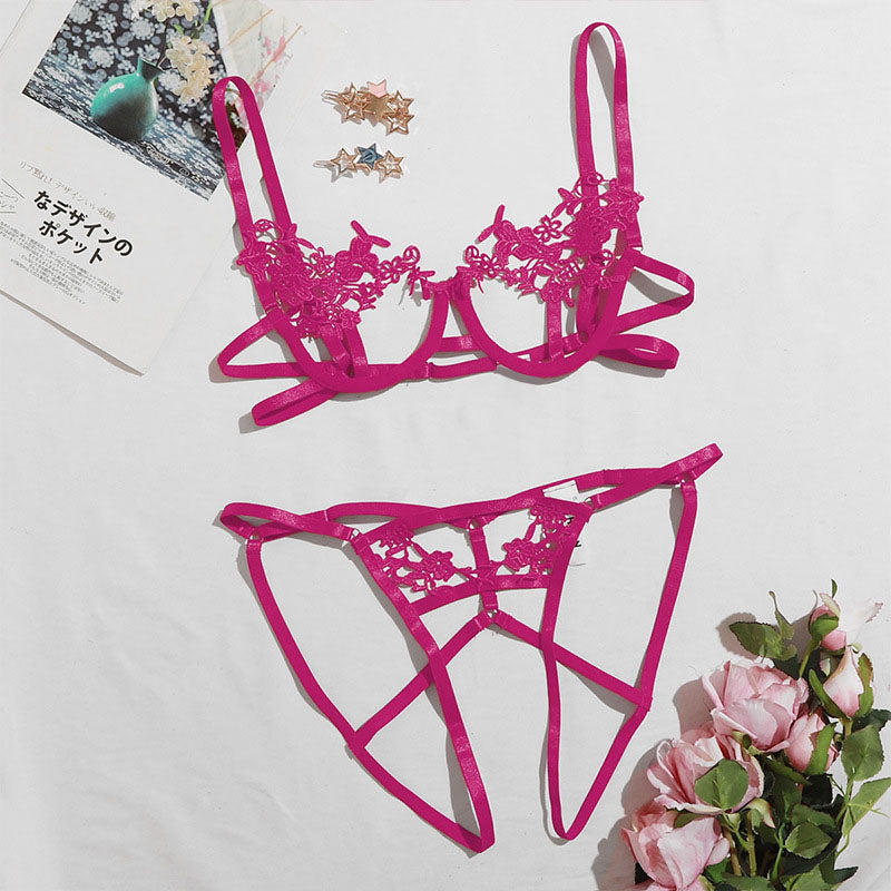 Lace silky underwear set