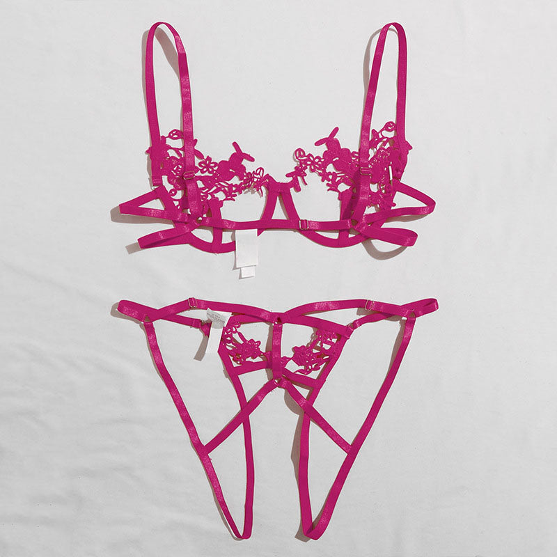 Lace silky underwear set
