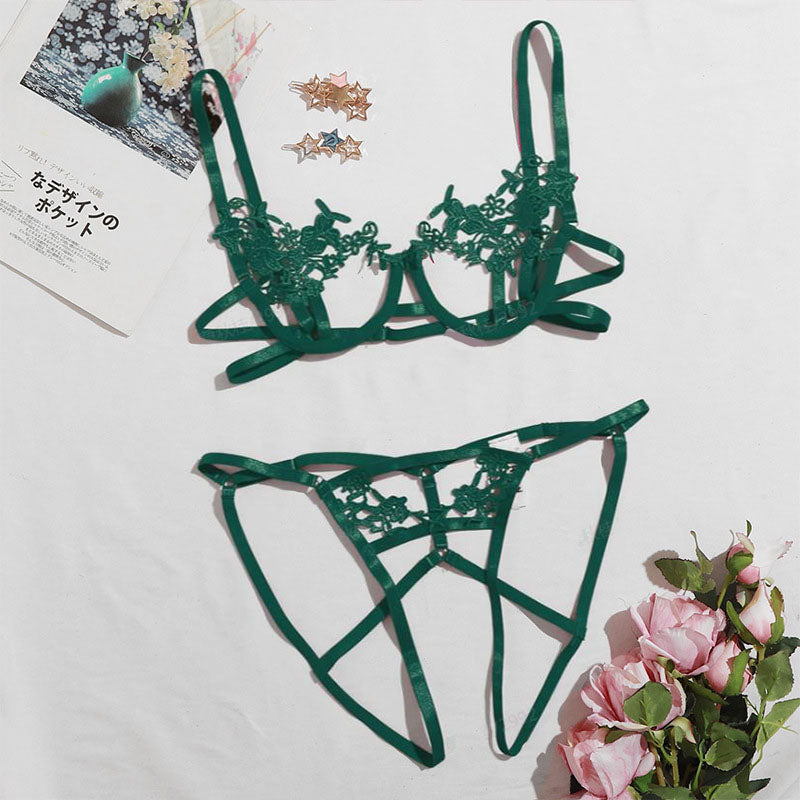 Lace silky underwear set