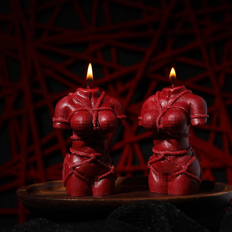Human statue low temperature candle