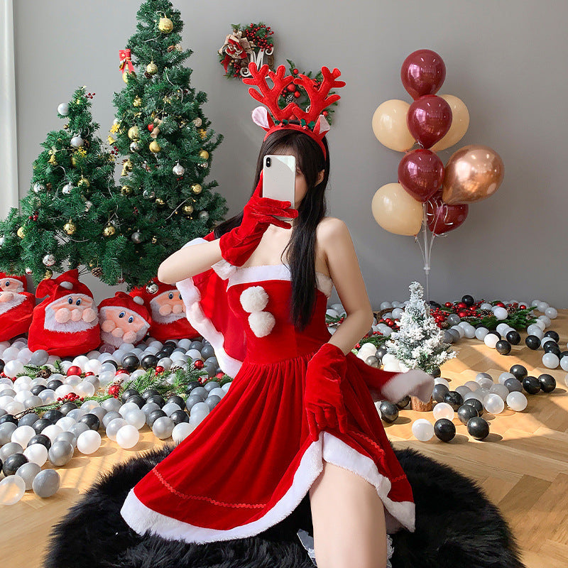 Christmas Plush Cape Dress