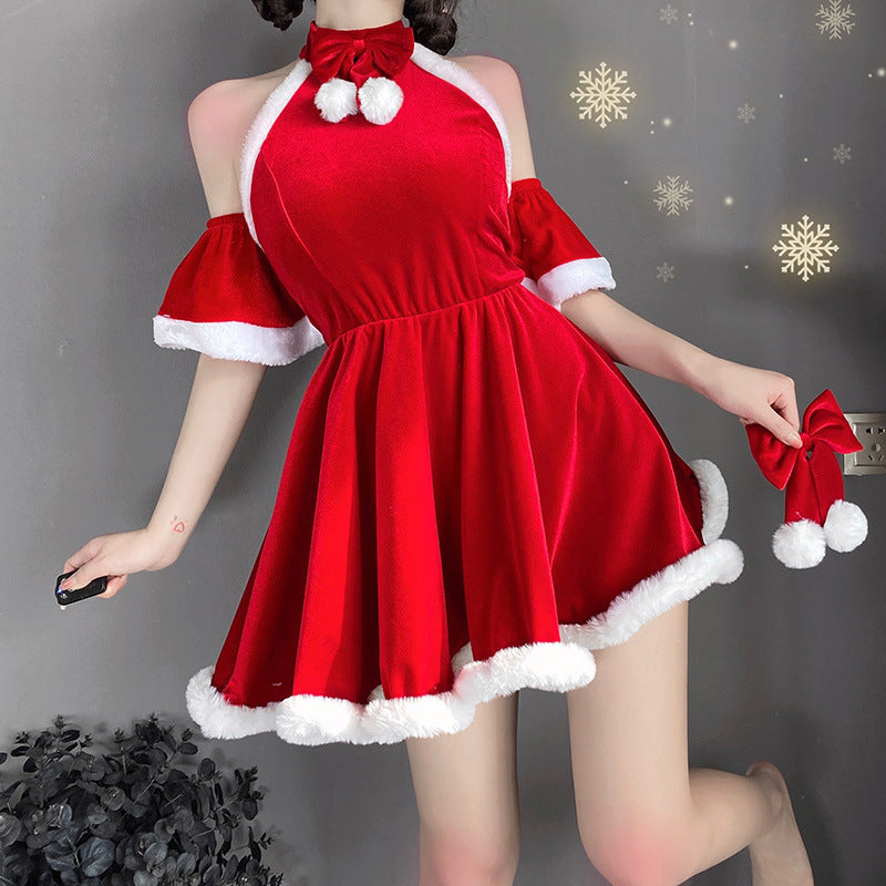 Christmas Plush Ball Dress Set