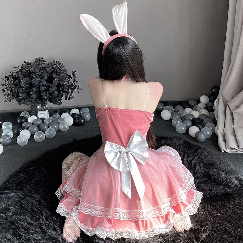 Pink Christmas bunny dress