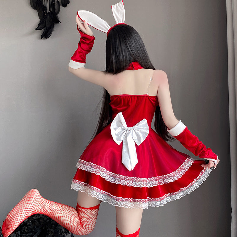 Pink Christmas bunny dress