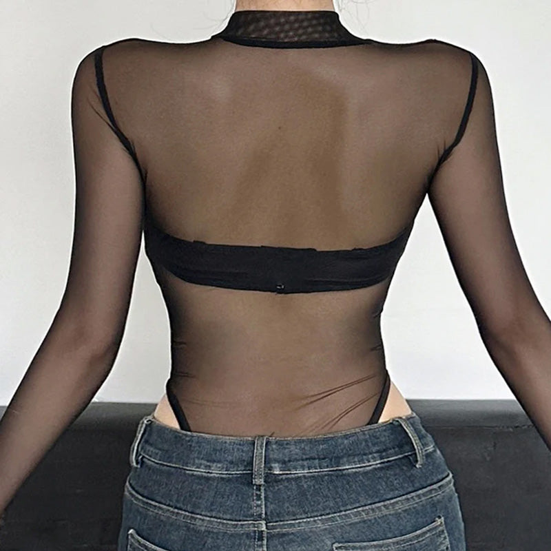 Crew Neck Snake Print Long Sleeve Bodysuit