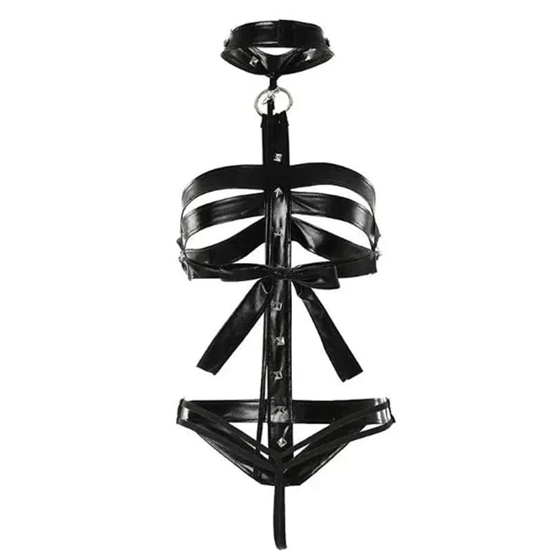 Patent leather three-piece uniform set