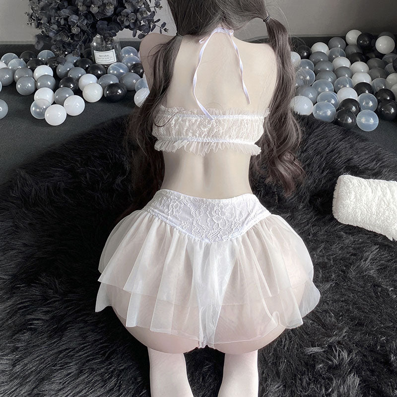 Lace mesh bellyband set
