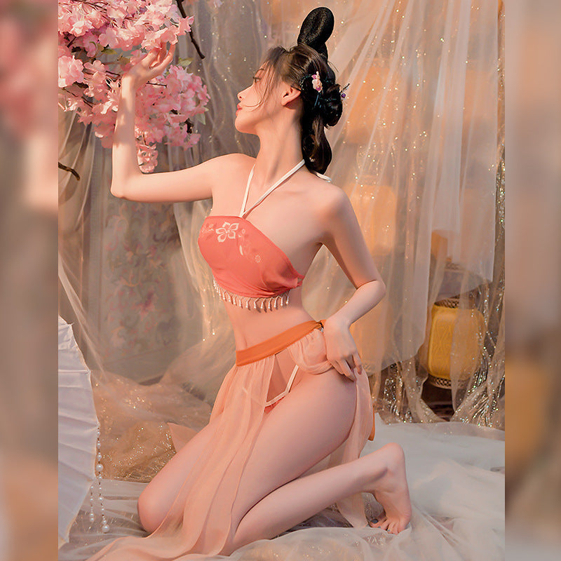 Suspender skirt tassel bellyband set