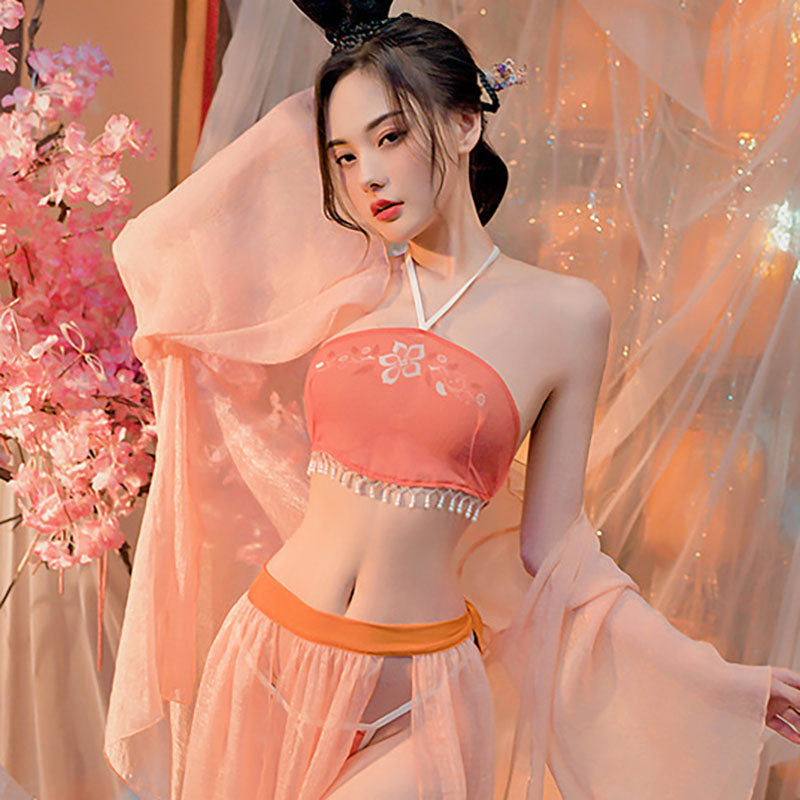 Suspender skirt tassel bellyband set