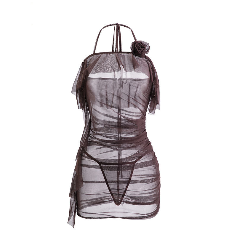 Soft gauze pleated skirt