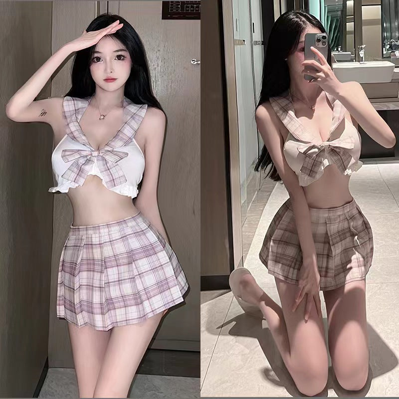 Lace-up hollow grid uniform