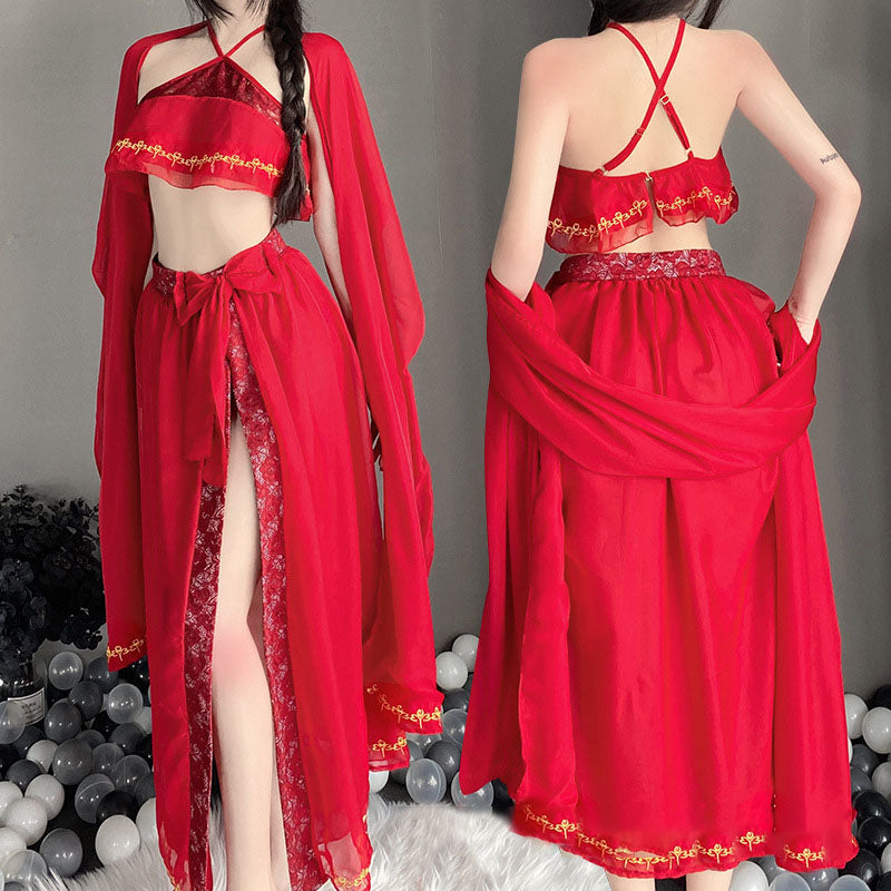 Sexy printed bellyband set