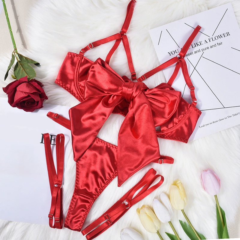 Bowknot hollow underwear set