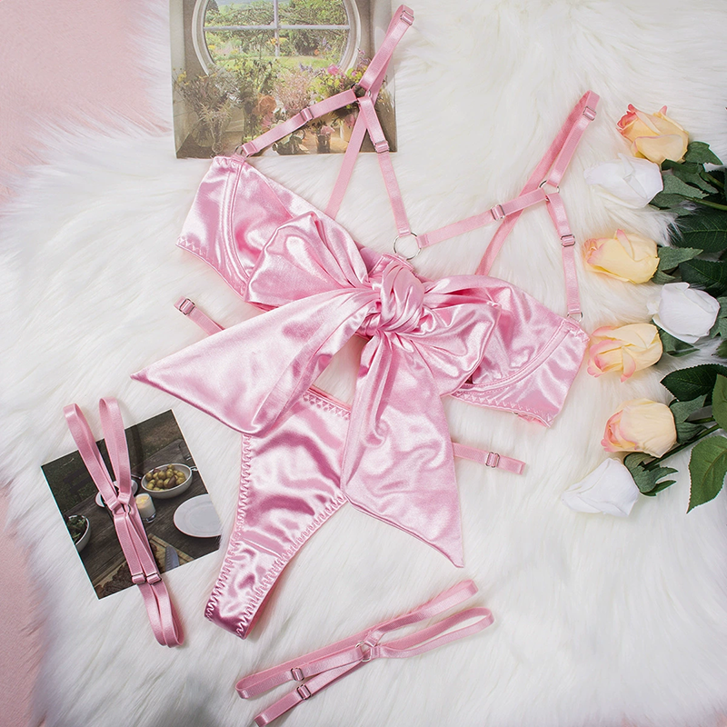 Bowknot hollow underwear set