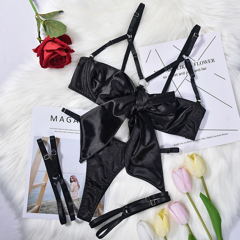 Bowknot hollow underwear set