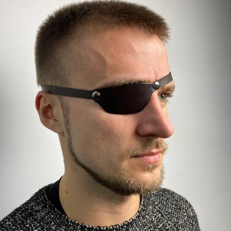 Leather adjustable eye mask