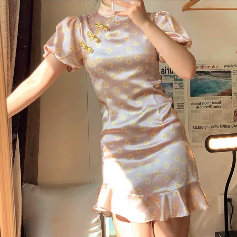 Platycodon satin one-piece skirt