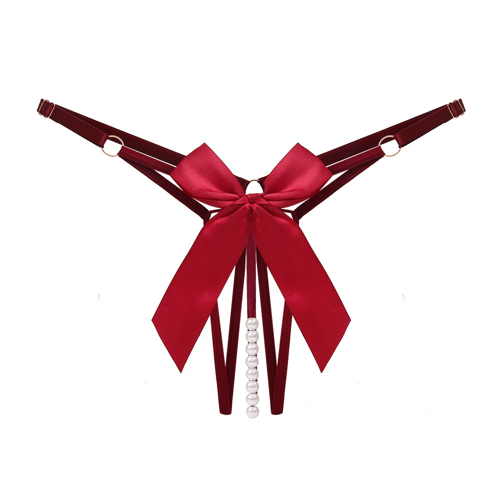 Bowknot pearl thong