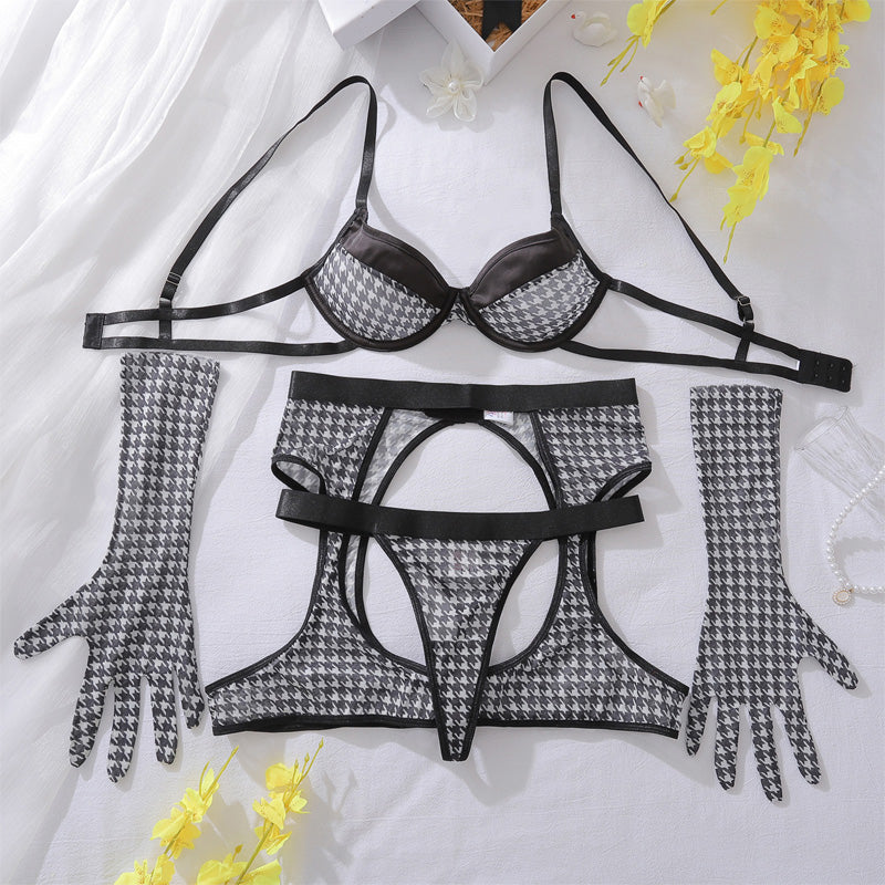 New houndstooth four-piece underwear set