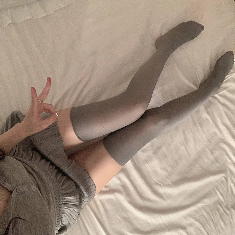 Glossy stockings ultra-thin knee-length socks