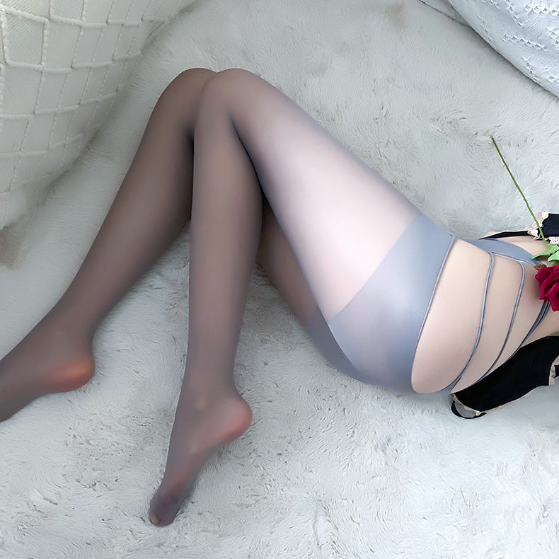 Butterfly black silk hip-covering socks