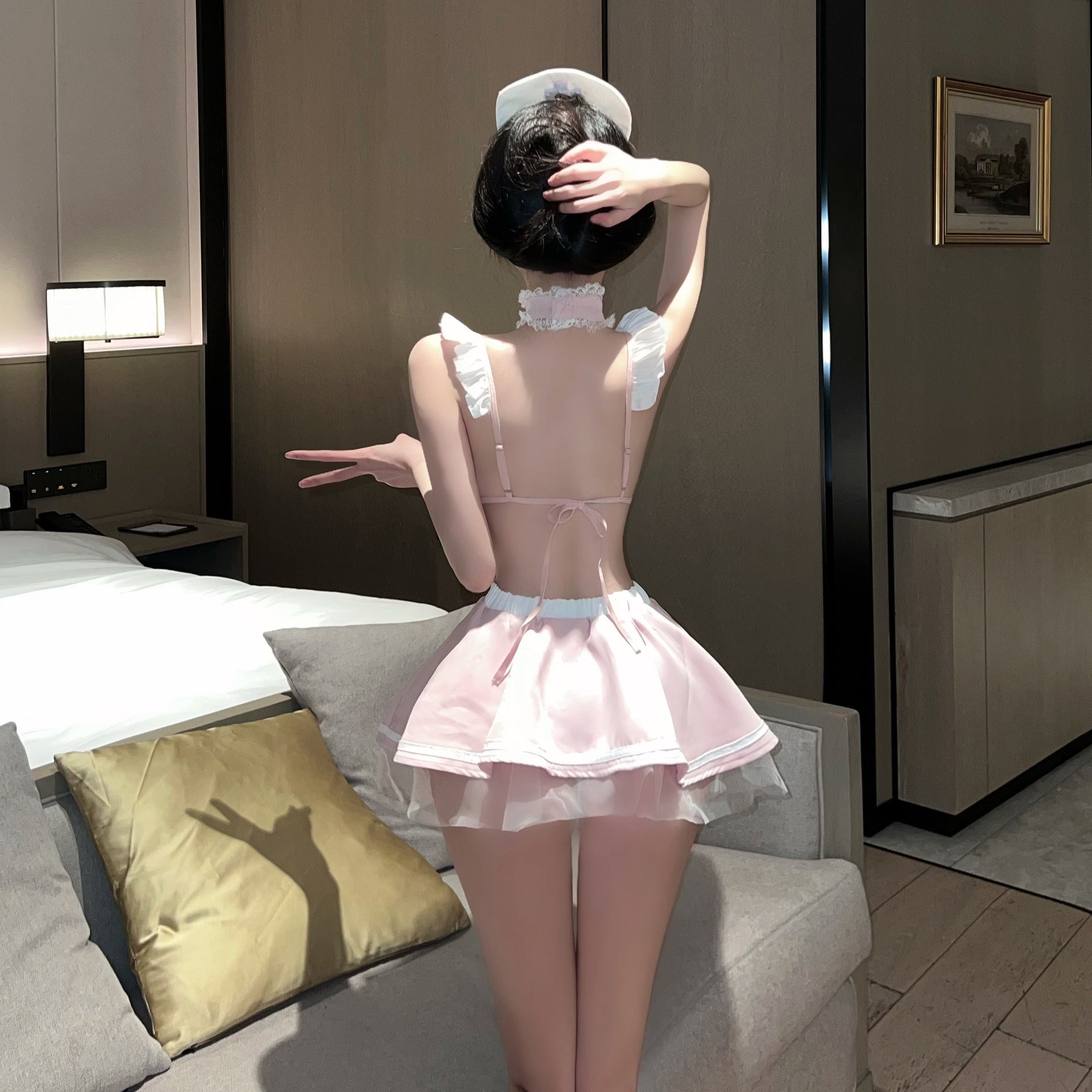 Sweet bow nurse uniform set