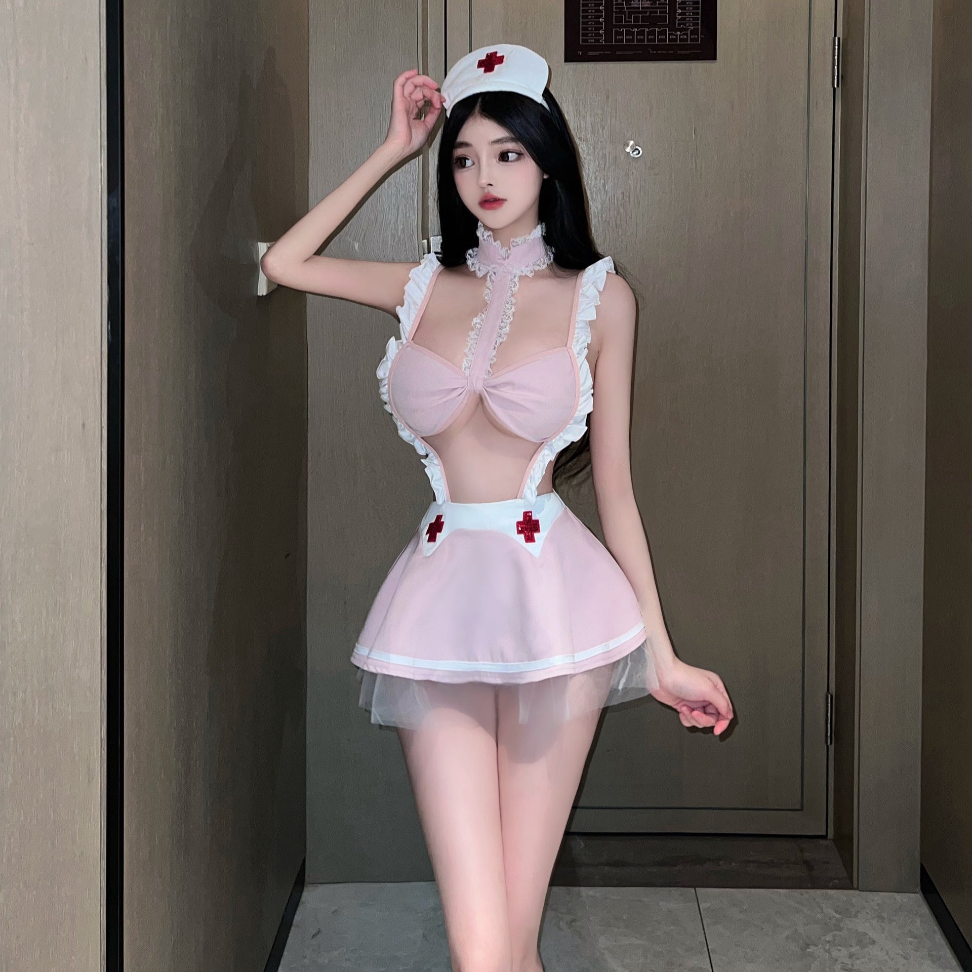 Sweet bow nurse uniform set