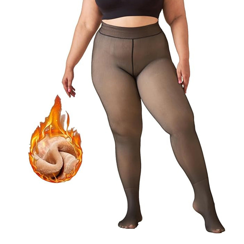 Black sheer 300g thick wool stockings, perfect for bare legs.