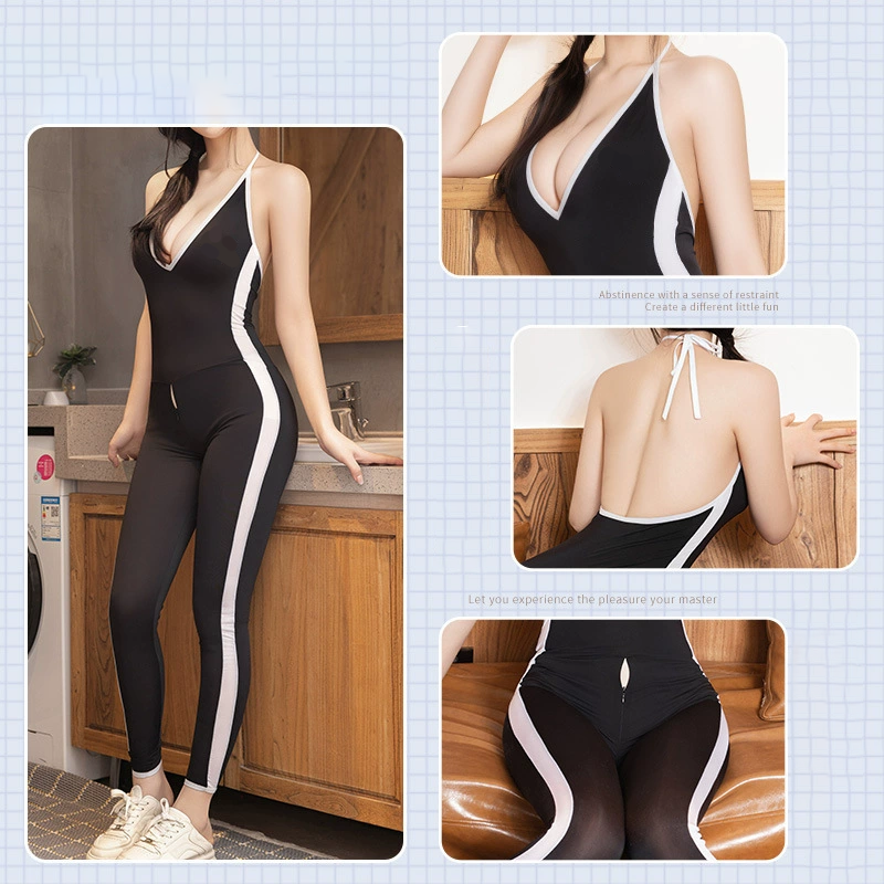 Deep V yoga jumpsuit