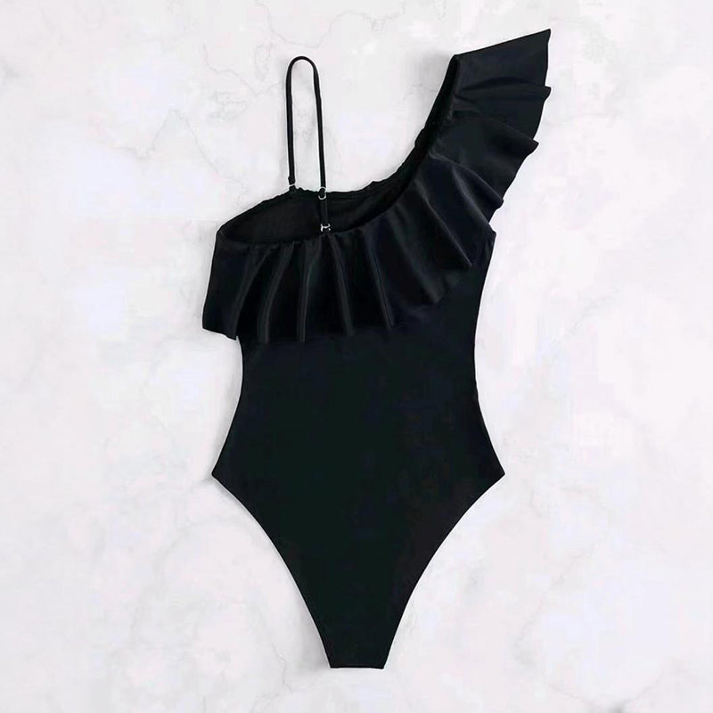 Halter stitching swimsuit