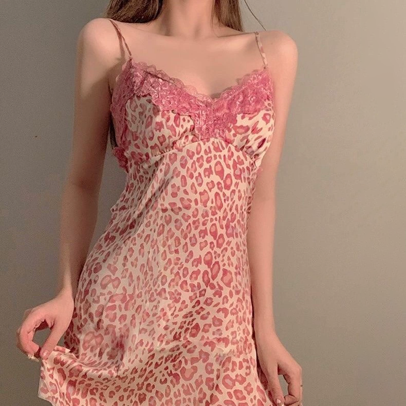 Pink leopard sexy pajamas