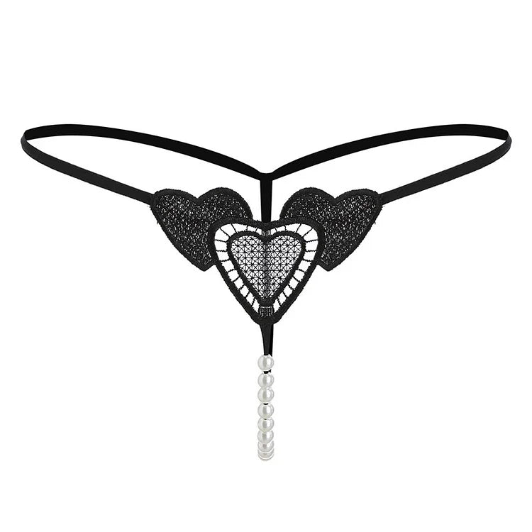 G002 Pearl Love Embroidery Sexy Women's Thong