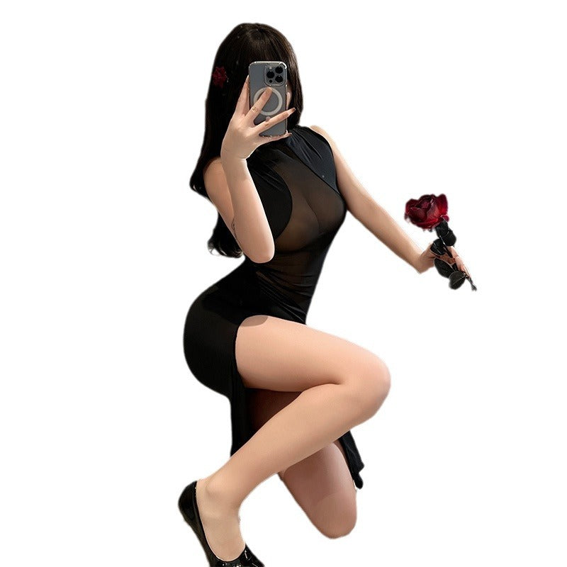 Hollow cheongsam sexy dress