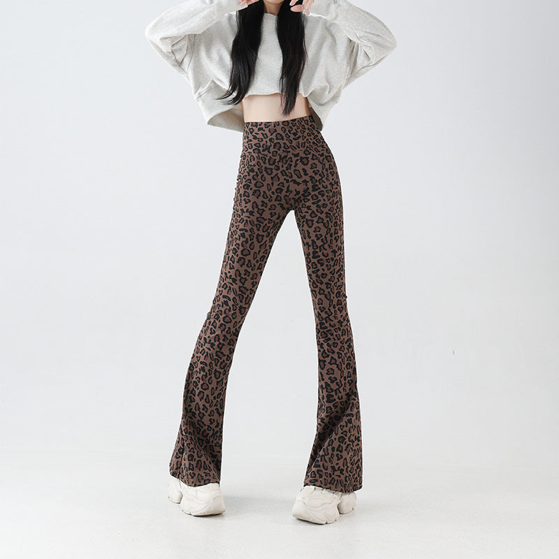 High-waist casual flared pants