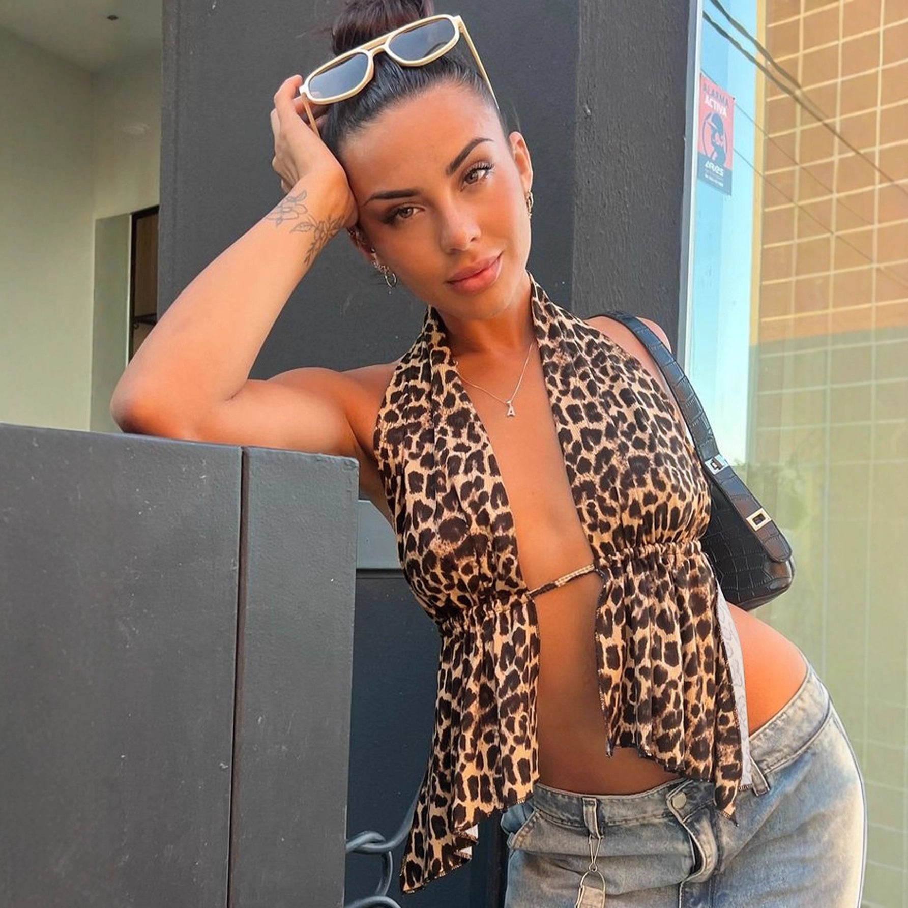 Sexy leopard print top