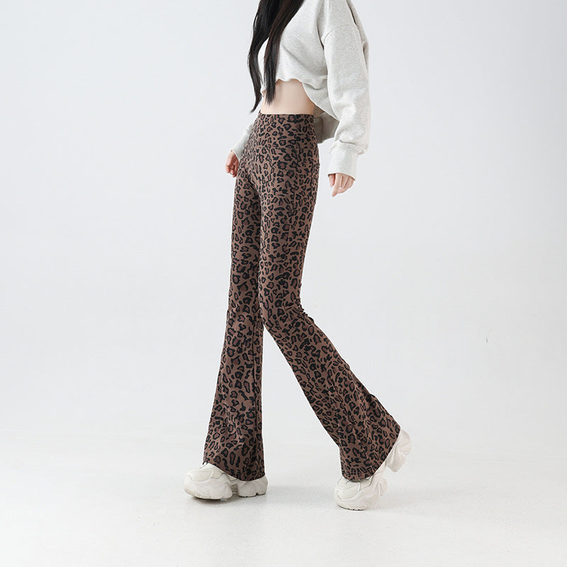 High-waist casual flared pants