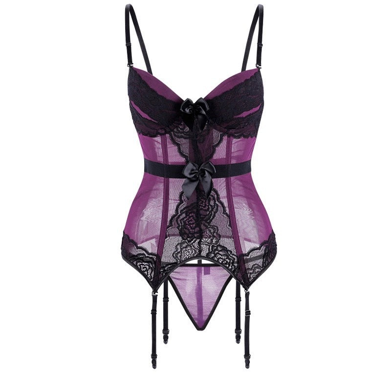Sexy suspenders with fishbone waist