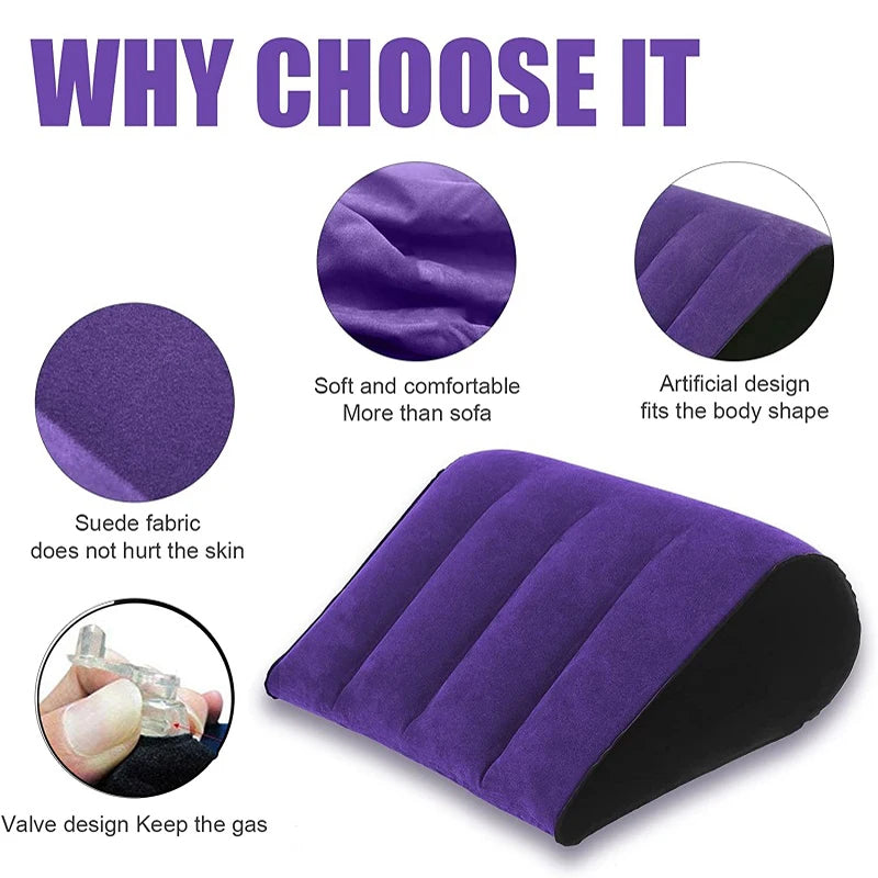 Portable inflatable triangle pillow