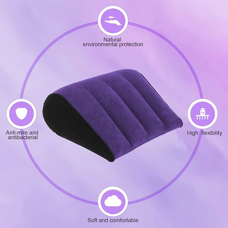 Portable inflatable triangle pillow