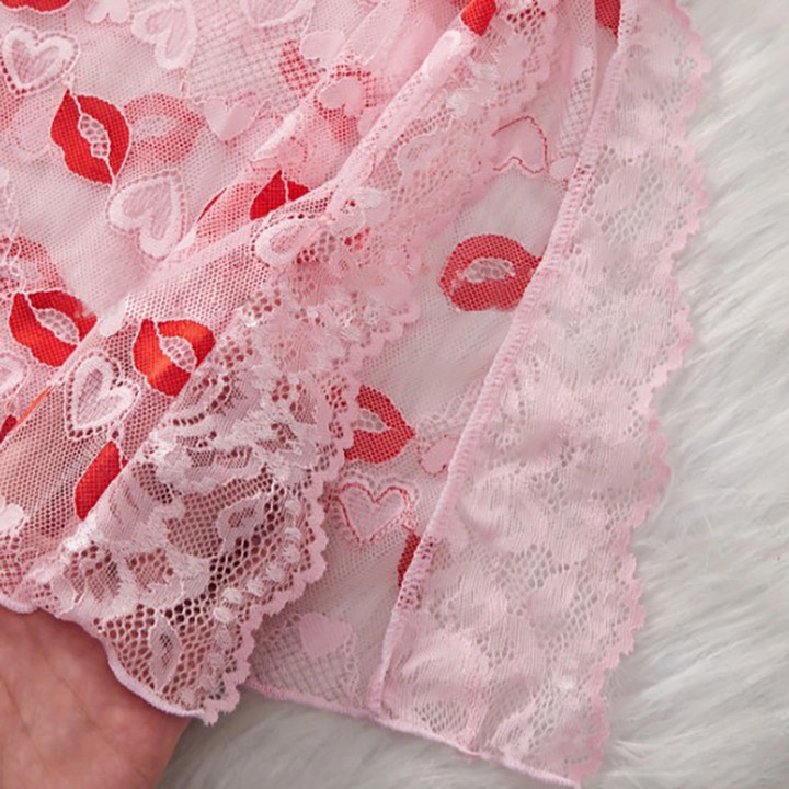Lace thin suspender nightdress