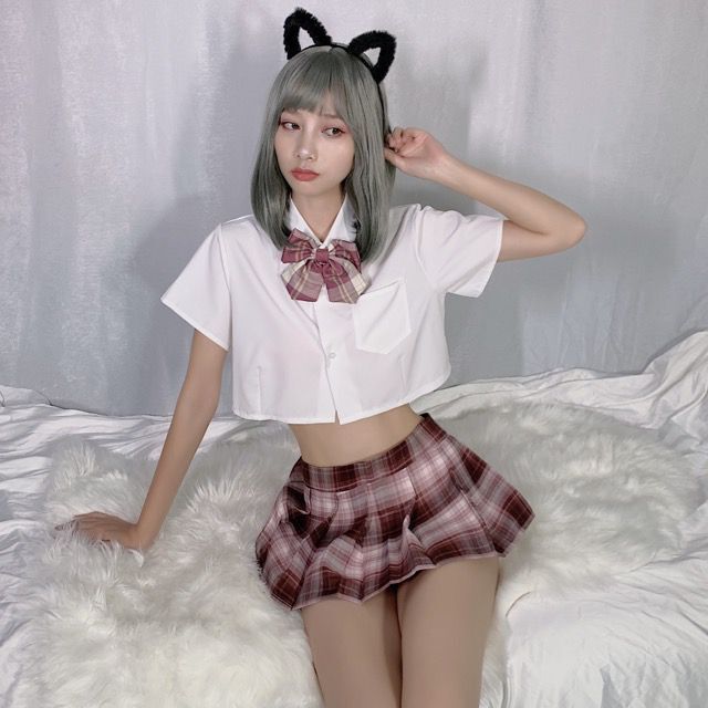 Hot pleated skirt cosplay suit