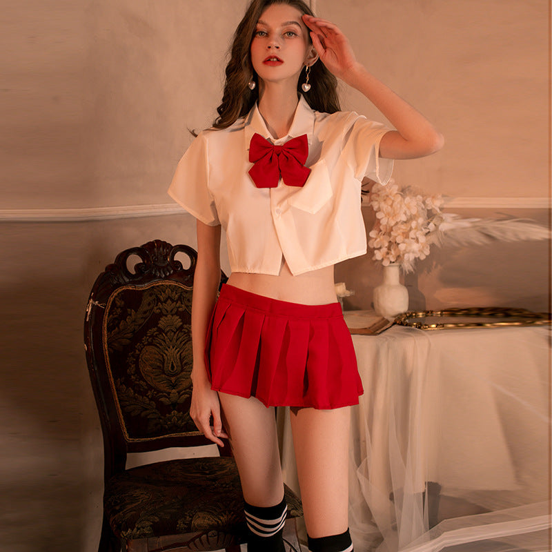 Hot pleated skirt cosplay suit